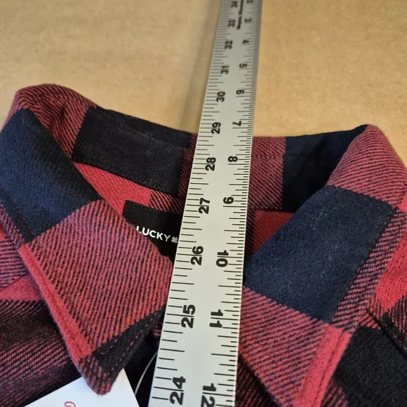 Lucky Brand Red and Black Plaid Snap Button Shirt 3118/431 - Picture 8 of 13
